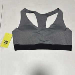 Gray and Black Sports Bra